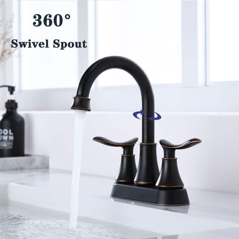 2 4" Bathroom Faucets with Pop-Up Drain and Water Hose