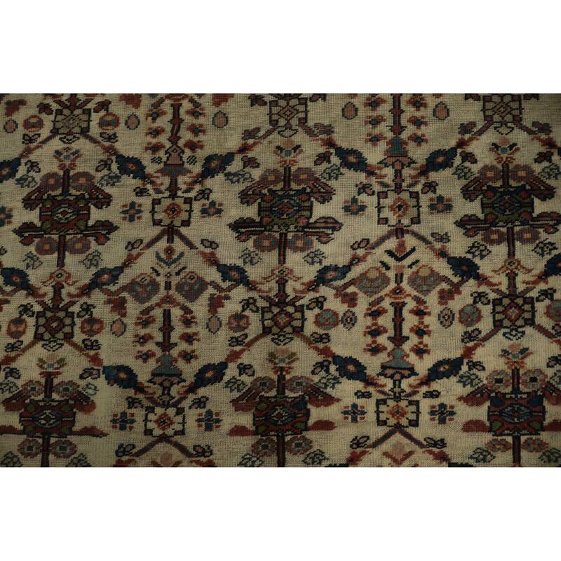 Hand Knotted Oriental 100% Wool Carpet Traditional Medallion Beige & Ivories Sultanabad Area Rug - 11' 9'' X 8' 4''