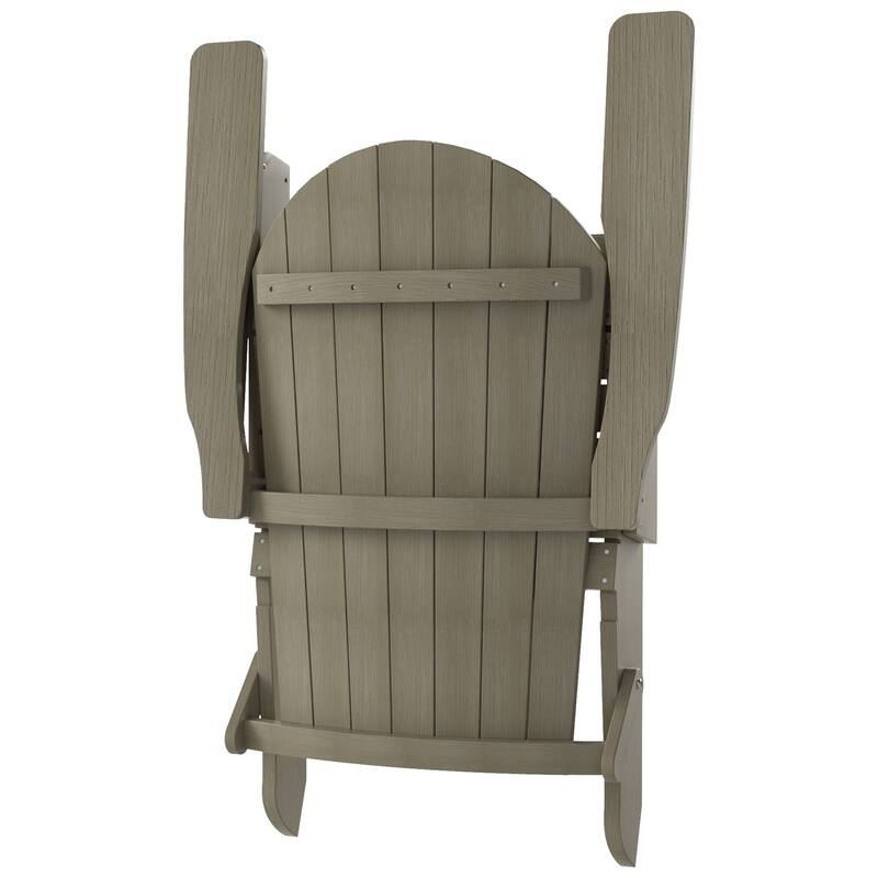 Vineyard HIPS Outdoor Folding Eco-Friendly All Weather Seashell Adirondack Chairs (7-Piece Conversation Set)