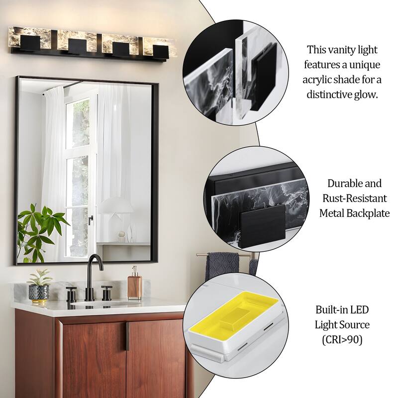 Modern Bathroom Vanity Light LED Dimmable Wall Sconce with UL Certified - 16 inches and above
