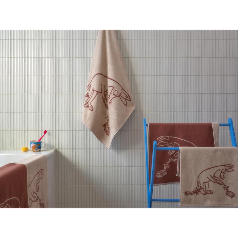 Moomin by Arabia Hand Towel 20x27.5in Sniff Brown - 20 x 27.5"