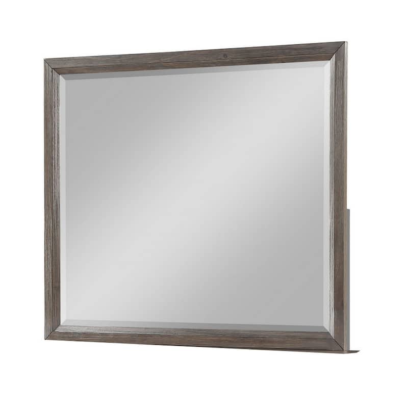 Wali 38 x 44 Dresser Mirror, Beveled, Rectangular Tempered Glass, Gray
