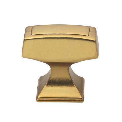 GlideRite 10-Pk 1-1/8 x 1/2 in. Brass Gold Transitional Cabinet Knobs - Brass Gold