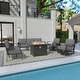 preview thumbnail 37 of 144, Aluminum Patio Outdoor Sectional Sofa Set with Fire Pit, Swivel Rocking Chairs and Ottomans