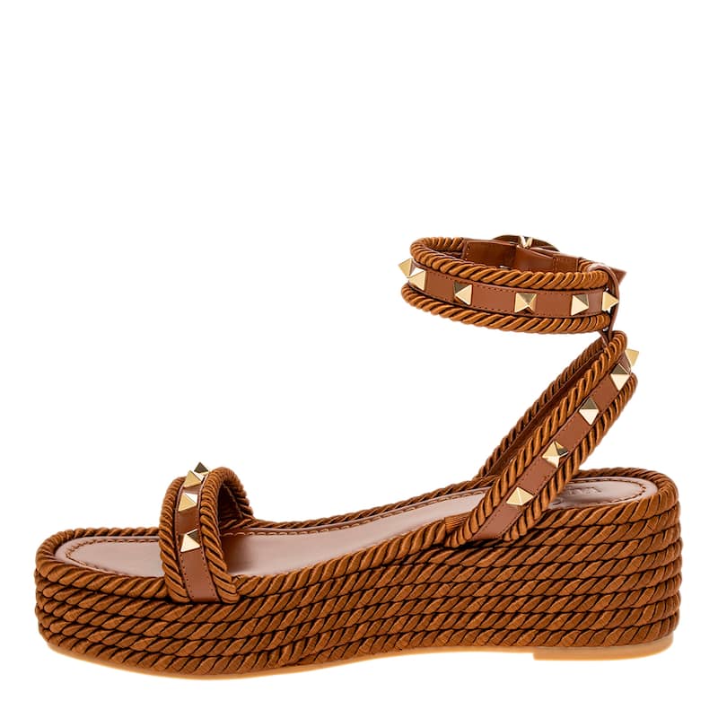 Valentino Rockstud Torchon Platform Sandals