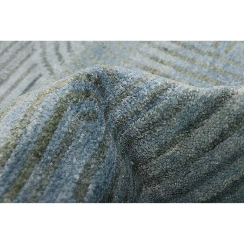 ECARPETGALLERY Hand-knotted Peshawar Ziegler Light Blue Wool Rug - 4'10 x 6'8