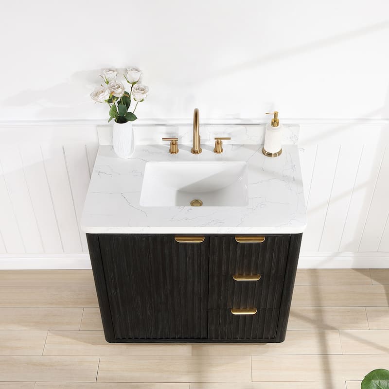 Cadiz Bath Vanity with Composite Stone Top without Mirror