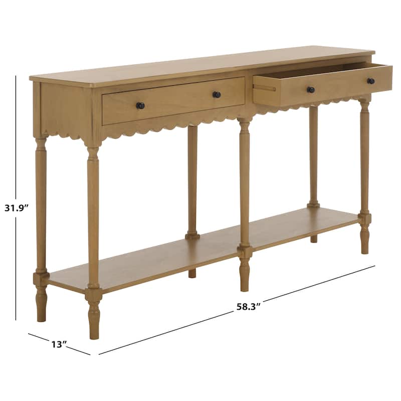 SAFAVIEH Haven 2-Drawer Large Console Table - 58"W x 13"D x 32"H