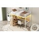 preview thumbnail 6 of 30, Twin Size Metal Wood Loft Bed with Desk, Shelves, LED Light, and USB Charging