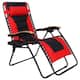 Oversize XL Padded Zero Gravity Lounge Chair Wider Armrest Adjustable Recliner with Cup Holder - Red