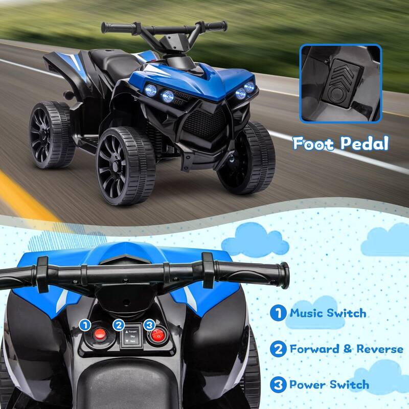 6V Kids ATV, 4 Wheeler Quad Electric Vehicles