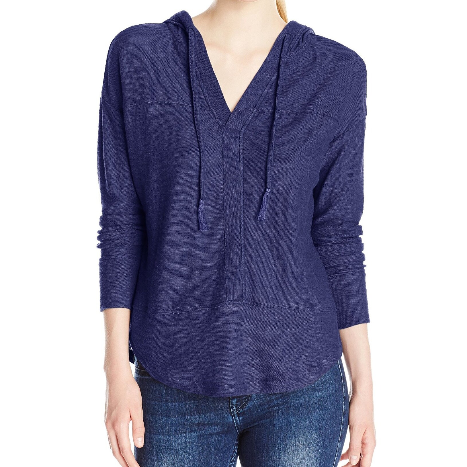 hooded high low sweater