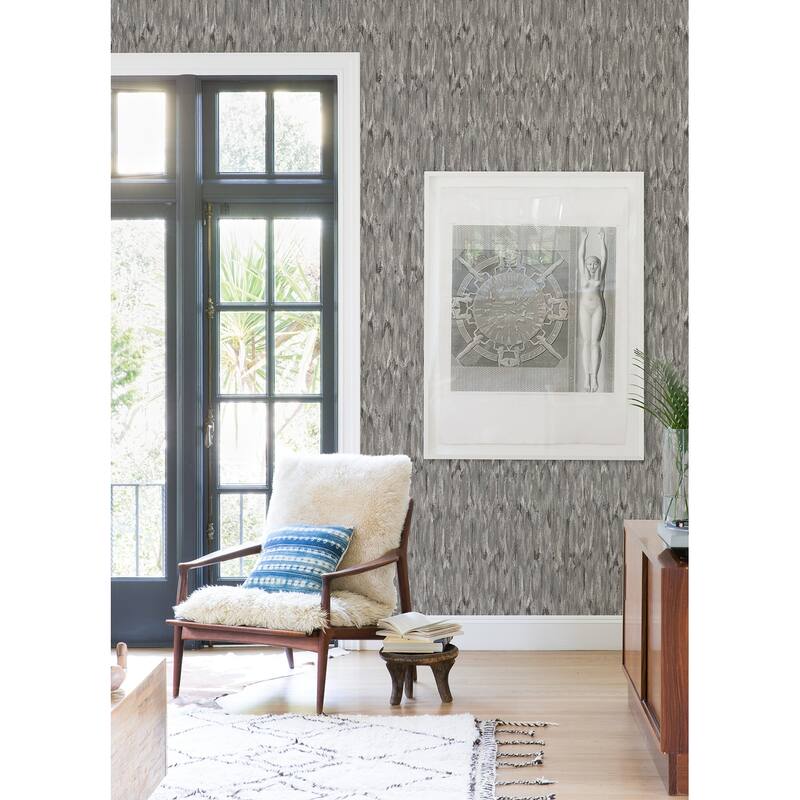 A-Street Prints Kintana Pewter Abstract Trellis Wallpaper