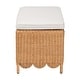 preview thumbnail 4 of 7, Teresa Bohemian Light Honey Scalloped Rattan Ottoman Bench