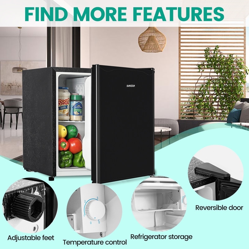 JEREMY CASS Mini Refrigerator with Compact Freezer and Reversible Door -  Yahoo Shopping