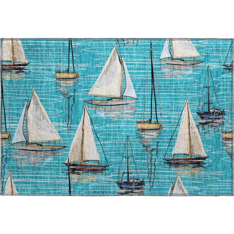 Premium Washable Super Soft Sailboat Marina Mayfield Rug