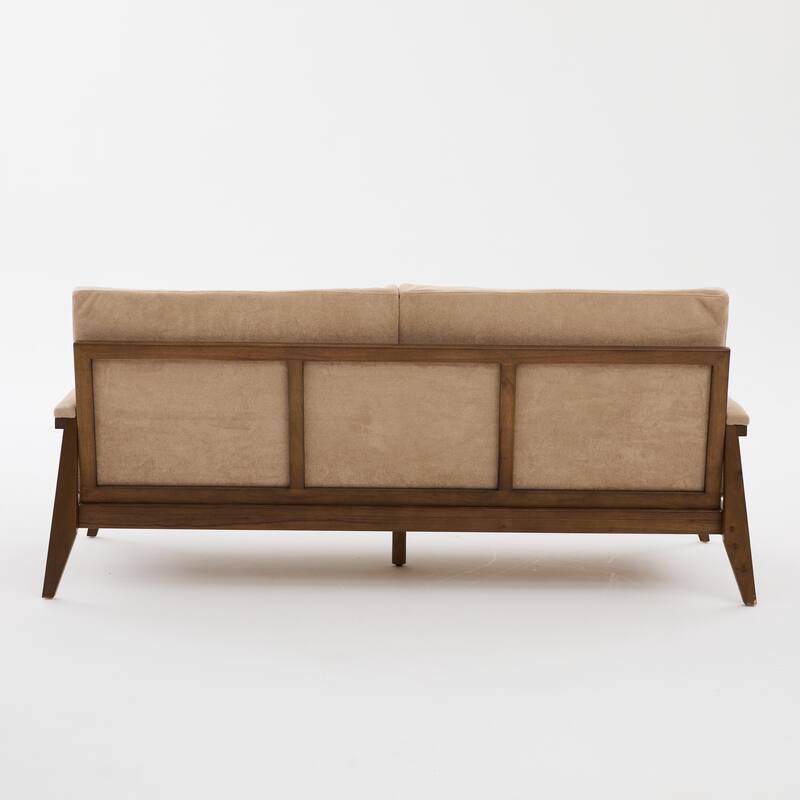 Christopher Knight Home - Mid-Century Modern 3-Seater 74" Upholstered Sofa with Solid Wood Frame