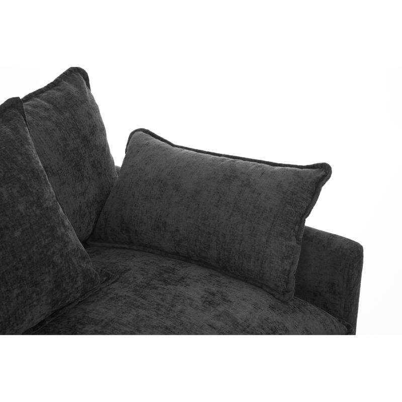 Chenille Upholstered Accent Chair & Ottoman Sets, Sofa Chair Reading Chair for Living Room Bedroom