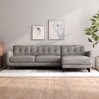 Florencia Modern Living Room Top Leather Corner Sectional Couch in