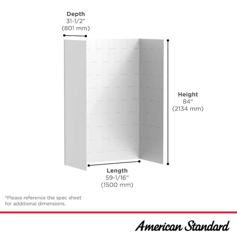 American Standard 2951SWT.32 Aspirations 60" W x 32" D x 84" H