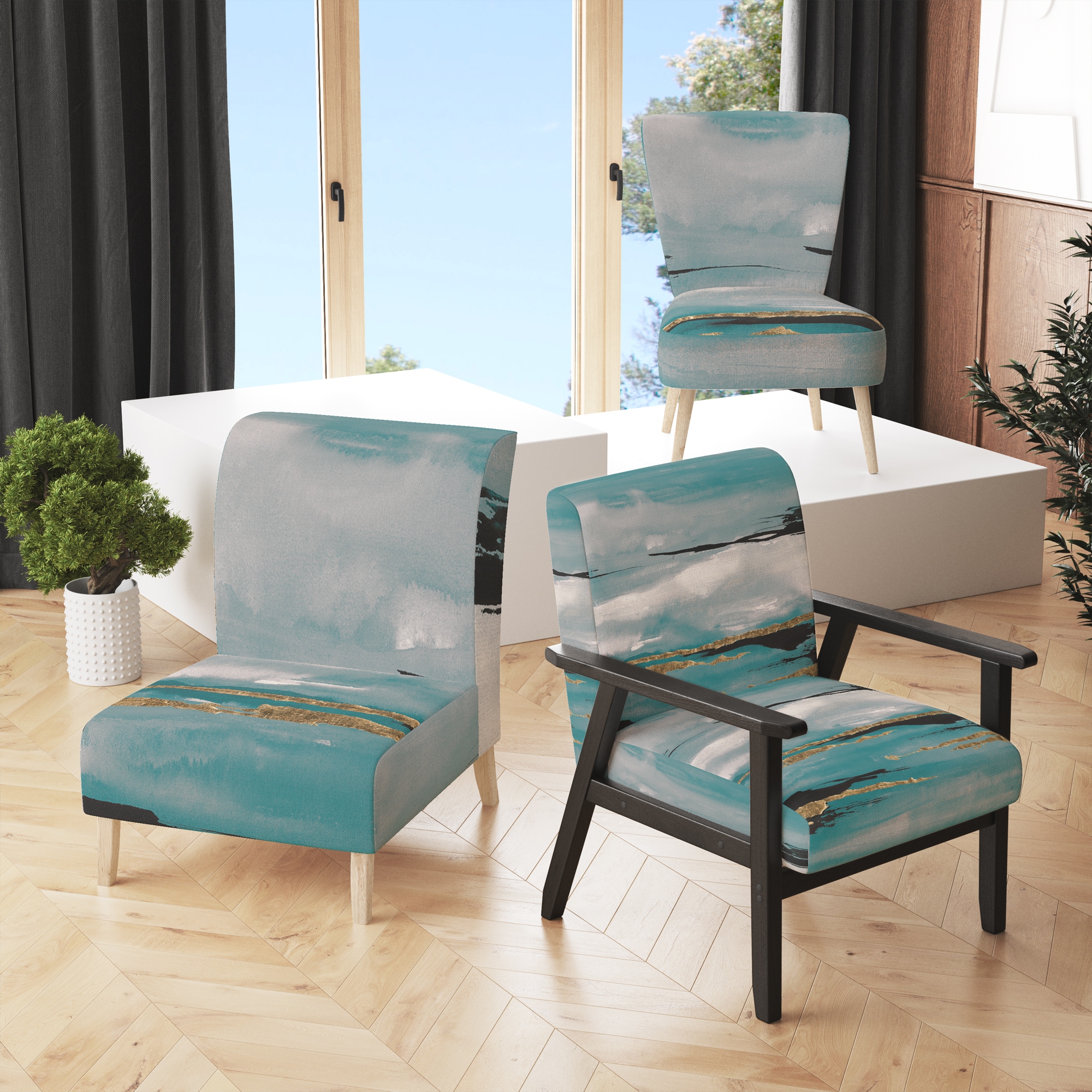 Teal sitting chair sale