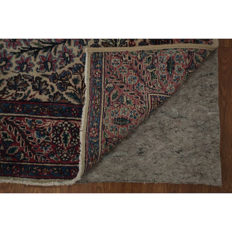 Hand Knotted Oriental 100% Wool Carpet Traditional All-Over Beige & Ivories Kerman Area Rug - 6' 5'' X 3' 7''