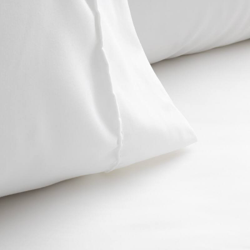 Solid 4 Piece King White Sheet Set