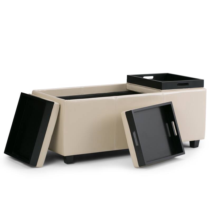 WYNDENHALL Franklin 42-in. Wide Contemporary Rectangular Storage Ottoman