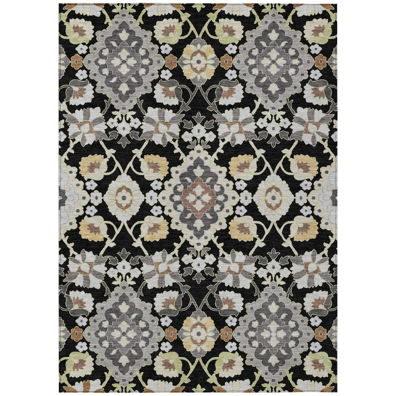 Machine Washable Indoor/ Outdoor Boho Traditional Chantille Rug