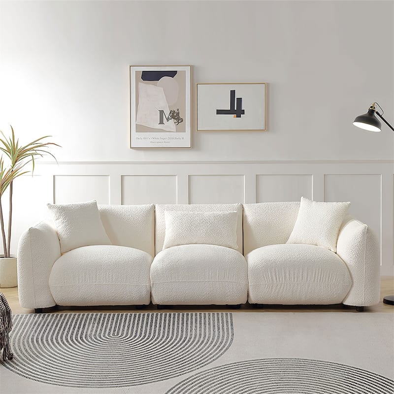 Modern 3-Seater Fabric Sectional Sofa with Legs