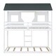 preview thumbnail 9 of 11, Playhouse Design Twin over Twin Wood Bunk Bed with Roof, Window, Guardrail & Ladder, Reliable Safety, Maximized Space, White