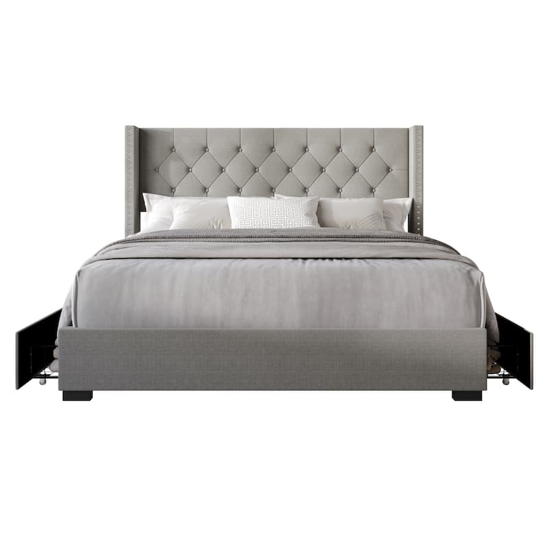 Greeley Tufted Upholstered Storage Platform Bed