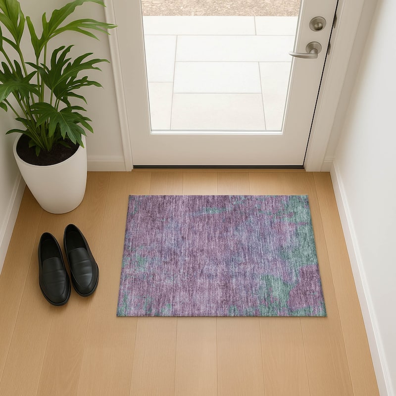 Premium Washable Super Soft Solid Ombre Mayfield Rug - Lavender - 1'8" x 2'6"