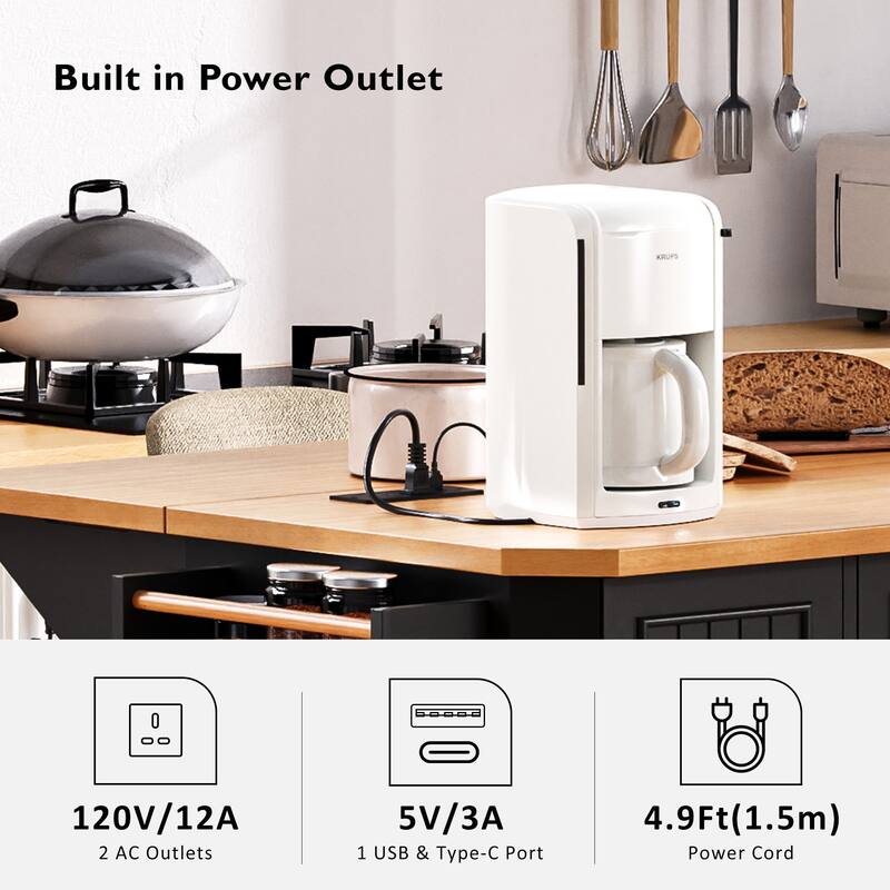 56" Embossed Vertical Stripe Kitchen Island with Rubber Wood Veneer Drop Leaf, Power Outlet, 4 Door Shelves & 6 Deep Drawers