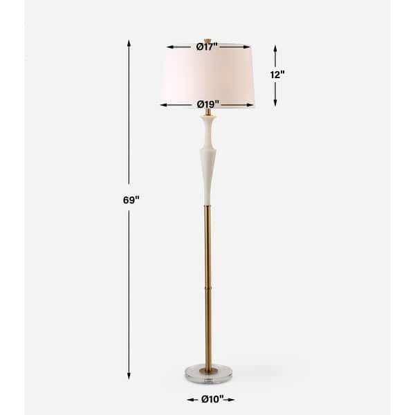 Uttermost Colette White Stone Floor Lamp - 69'' H X 19'' W X 19'' D