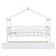 preview thumbnail 55 of 64, Pine Wood House Platform Bed with Trundle, Headboards - Creativity House Shape, Sturdy Build