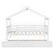 preview thumbnail 32 of 48, Twin Size Wooden House Bed Platform Bed With Twin Size Trundle,Solid Construction For Bedroom