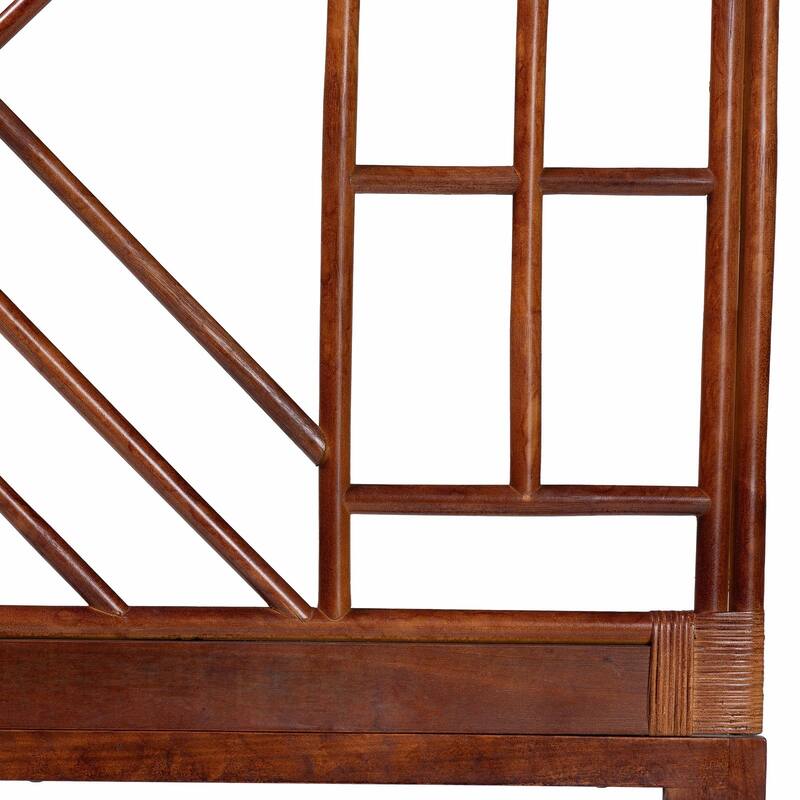 Kachiri Marbled Tortoise Natural Rattan Headboard - Handcrafted Coastal Boho Style Bedroom Backdrop