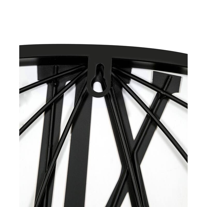 Roomfitters 36" Large Black Metal Wall Clock, Modern Silent World Map Design with Elegant Gold Pointers