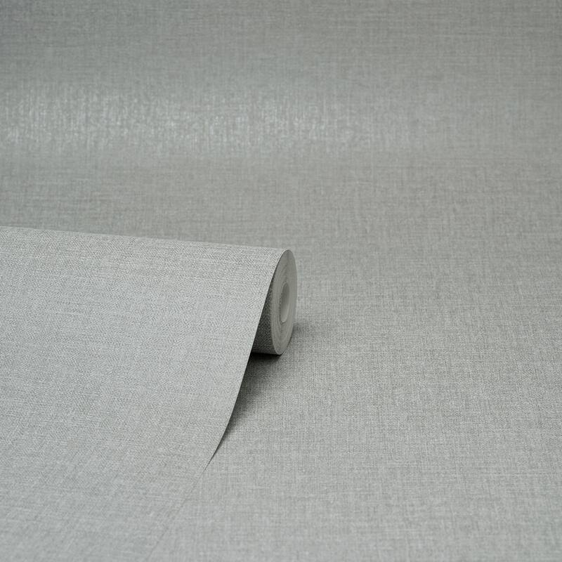 Brewster Glen Grey Linen Wallpaper