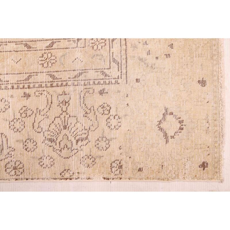 ECARPETGALLERY Hand-knotted Antalya Vintage Khaki Wool Rug - 9'0 x 11'8