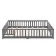 preview thumbnail 10 of 18, Full Size Wood Platform Bed Frame with Door, Fence Grey