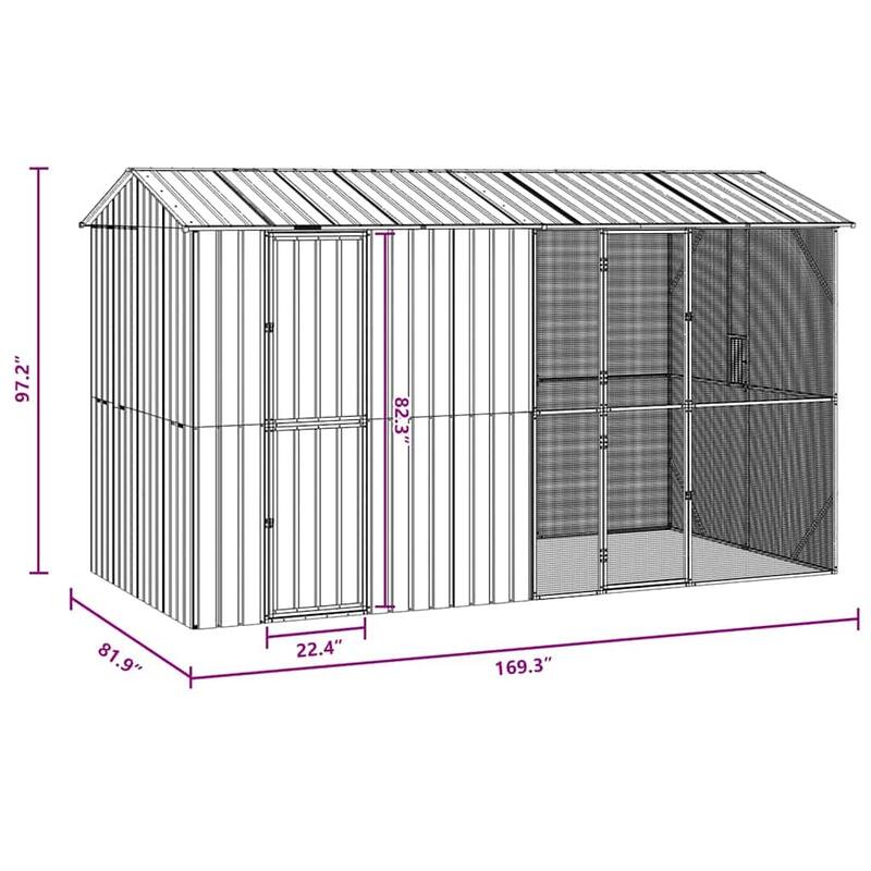 vidaXL Bird Cage Anthracite Galvanized steel