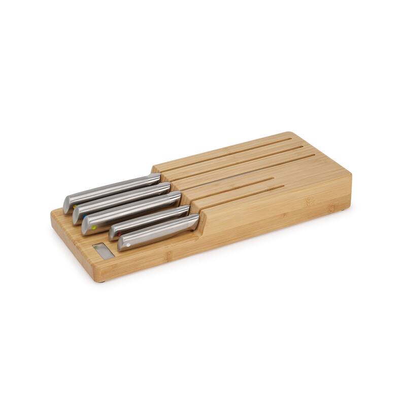 Joseph Joseph Elevate Steel 5-piece Knife Set with In-drawer Bamboo Storage Tray - Bamboo - 5 Piece