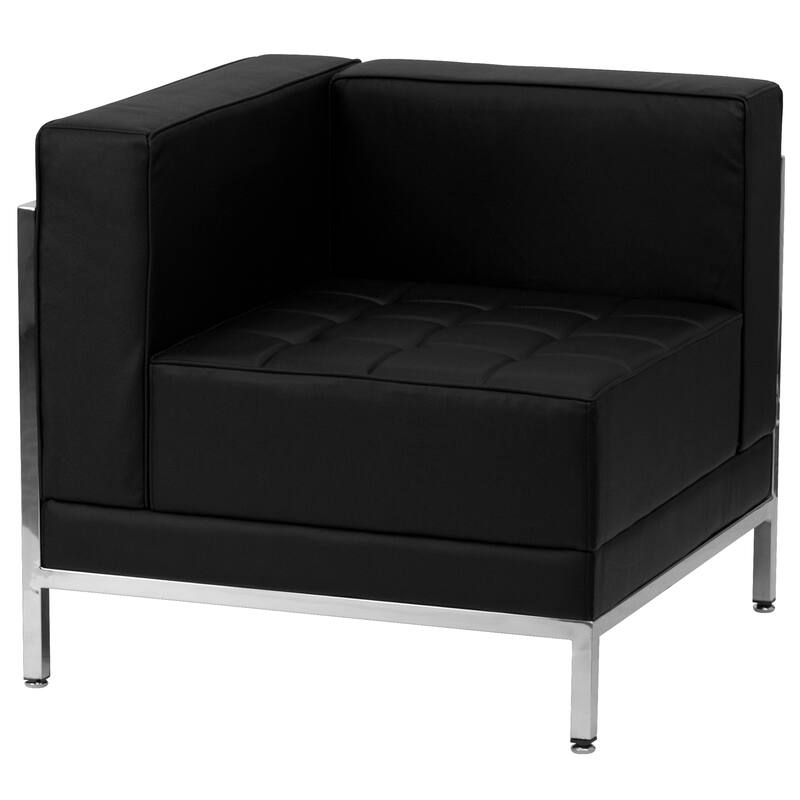 10 Piece LeatherSoft Modular Sectional & Sofa Set - Stainless Steel Legs