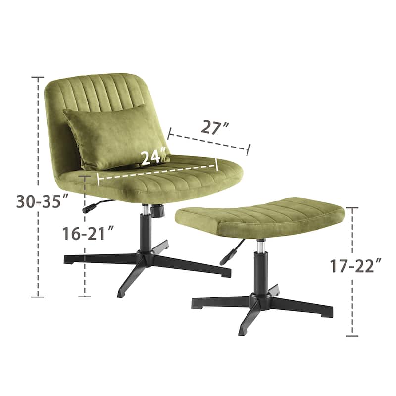 Art Leon Swivel and Adjustable Accent Chair with Ottoman