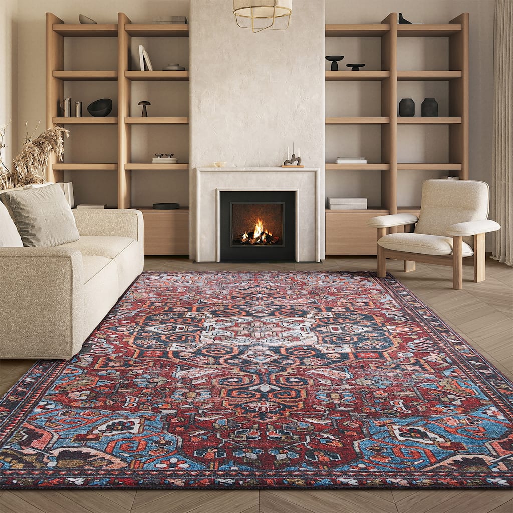 SAFAVIEH Tucson Machine Washable Slip Resistant Rachael Oriental Rug