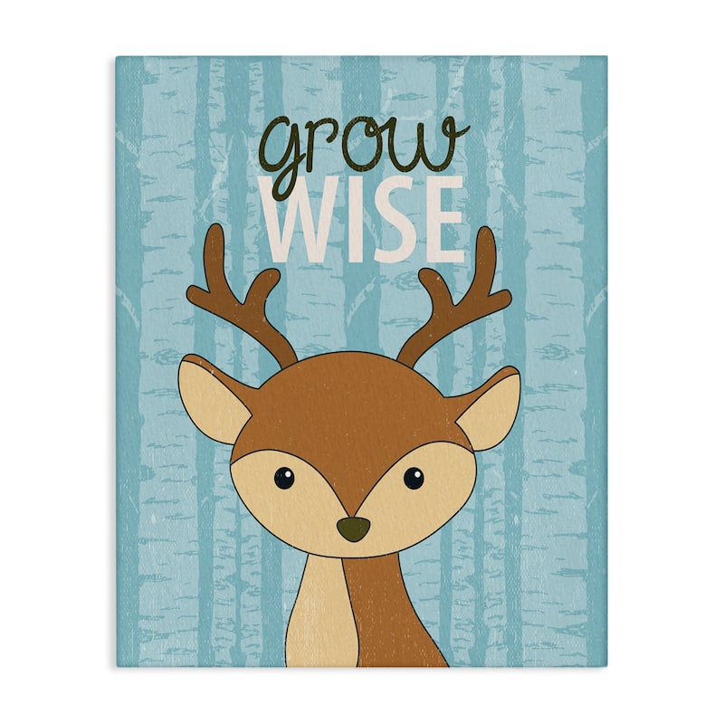 Stupell Grow Wise with Deer Canvas Wall Art Design By Kim Allen - 16 x 20