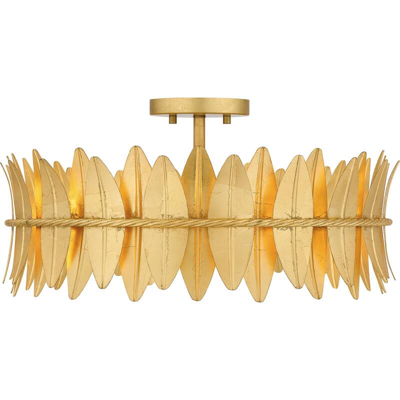 Liza 4-Light Gold Leaf Semi-Flush Mount Light