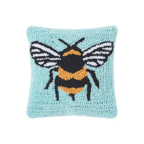 8" x 8" Bumble Bee Hooked Petite Throw Pillow